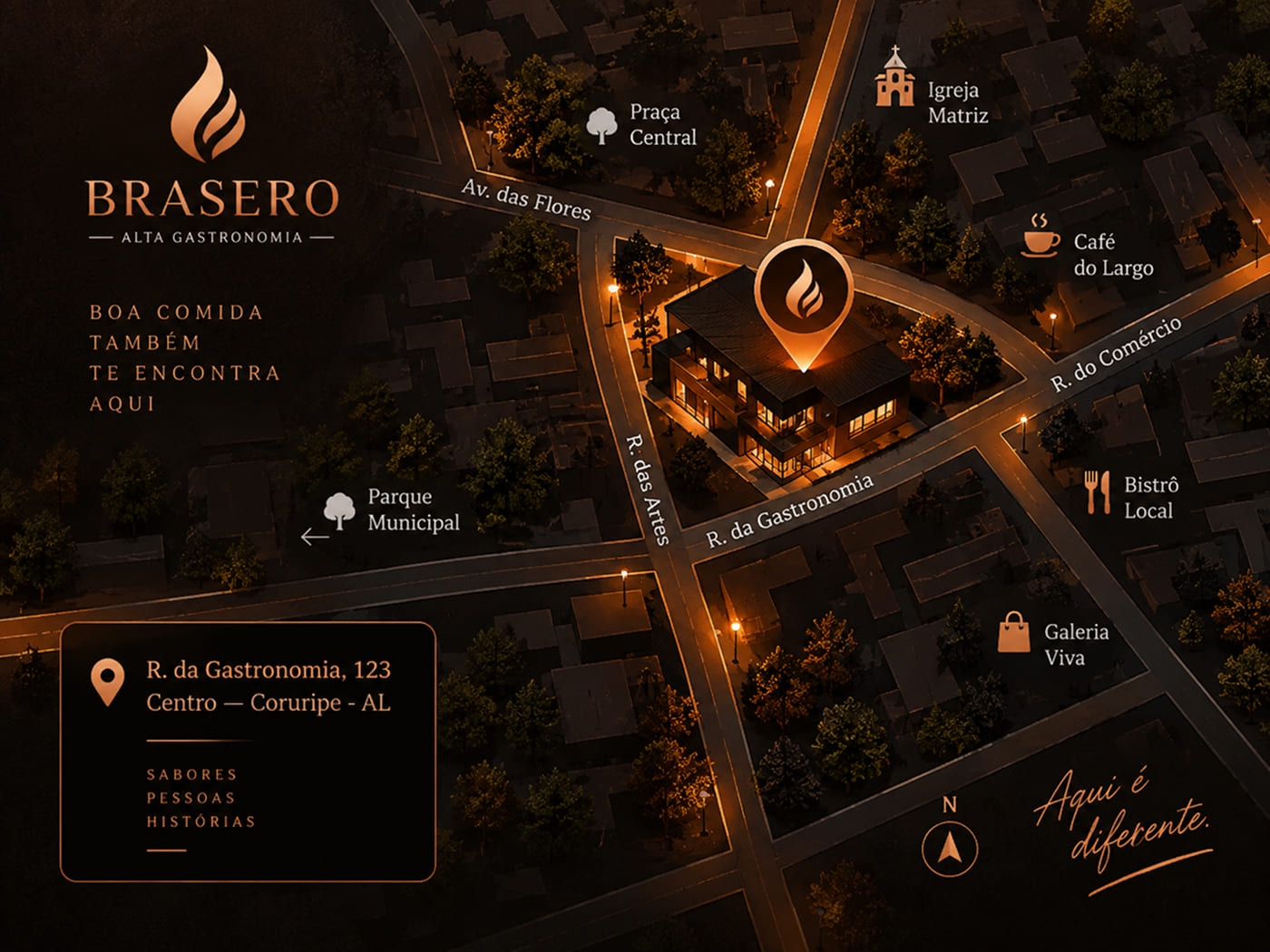 Mapa de localização do restaurante